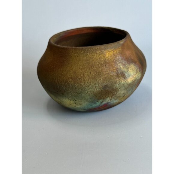 Vintage Raku Pottery Bowl Handcrafted in Japan Signed by Artist T Pons - Picture 3 of 7